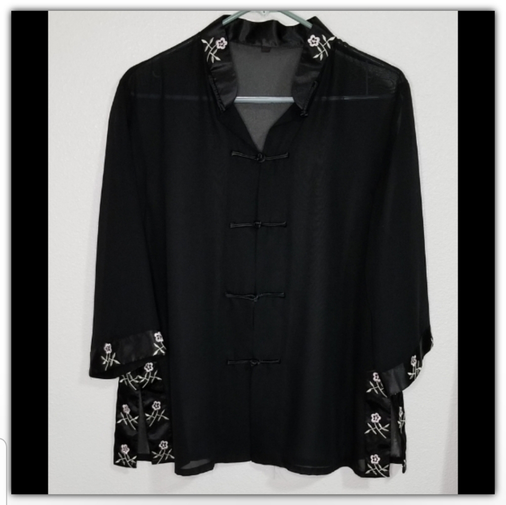 Miniye embroidered sheer top size 2xl